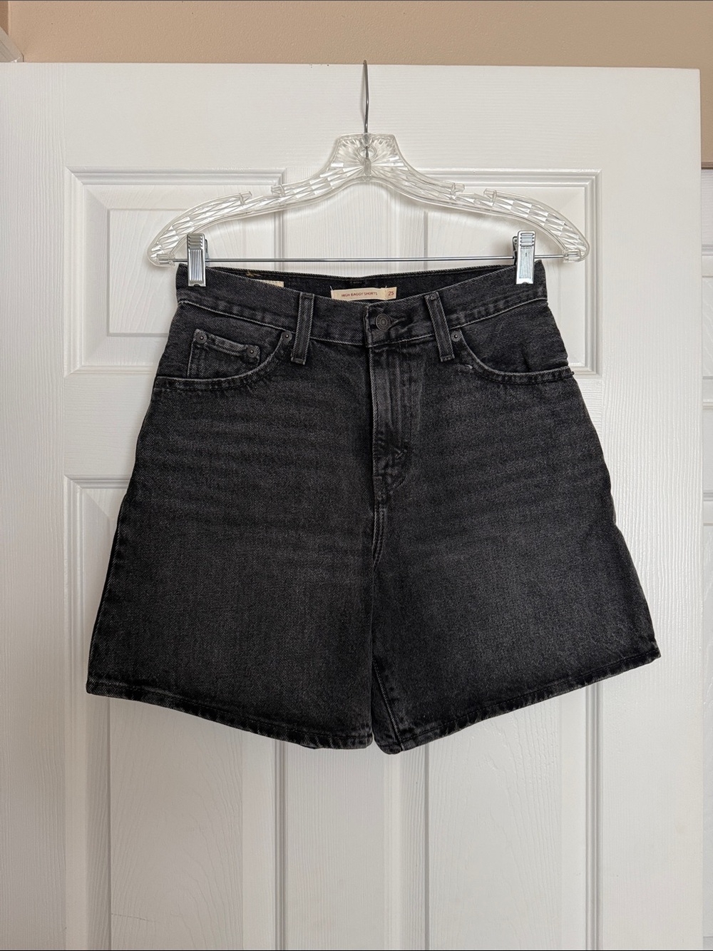 Levi’s High Baggy Denim Shorts - My Phone Black Wash 25
